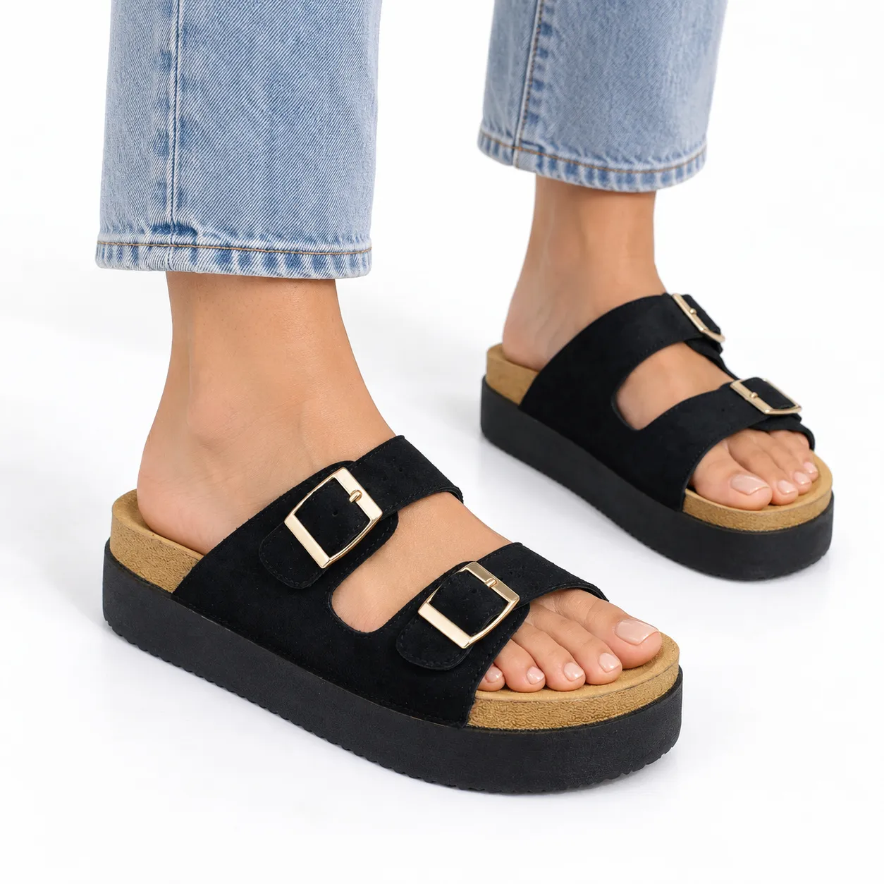 Sandale Compense pour femme916 noir